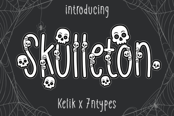 Skulleton Font: A Decorative Typeface for Spooky and Youthful Editorial Design